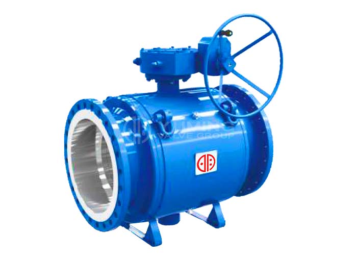Fully welded flange trunnion mounted ball valve