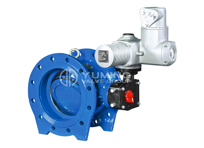 Electric three-eccentric metal hard seal butterfly valve
