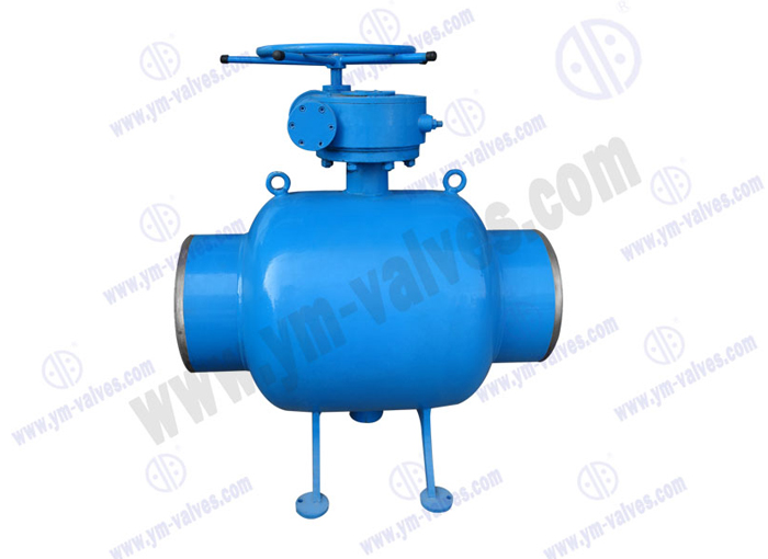 All welded fixed ball worm gear ball valve