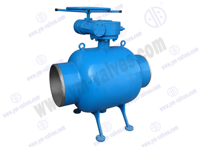 All welded fixed ball worm gear ball valve