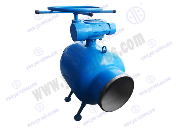 All welded fixed ball worm gear ball valve