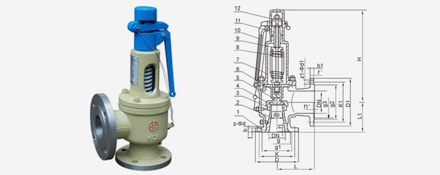With wrench spring micro - open safety valve