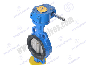 Worm gear wafer type soft seal butterfly valve